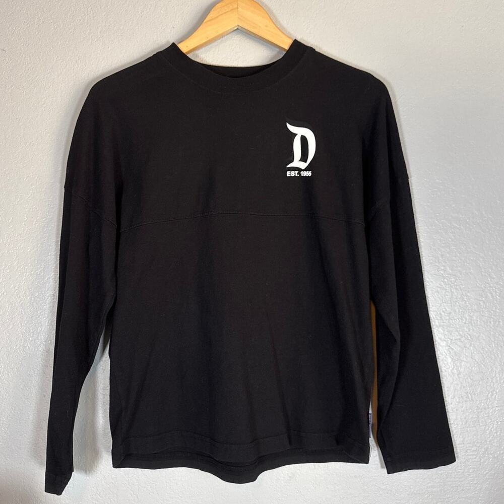 Disneyland Resort Logo Spirit Jersey Black Adult Womens XL Pullover 100% Cotton